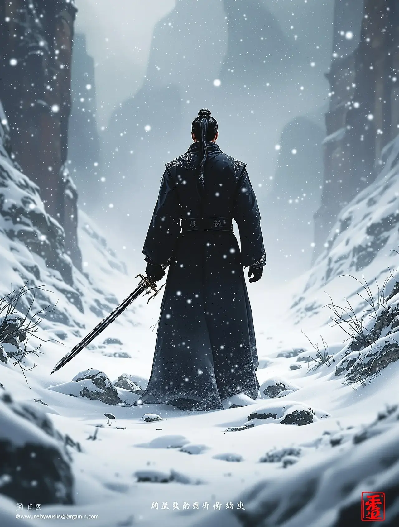 执此情深 短剧海报,雪中执刀女将