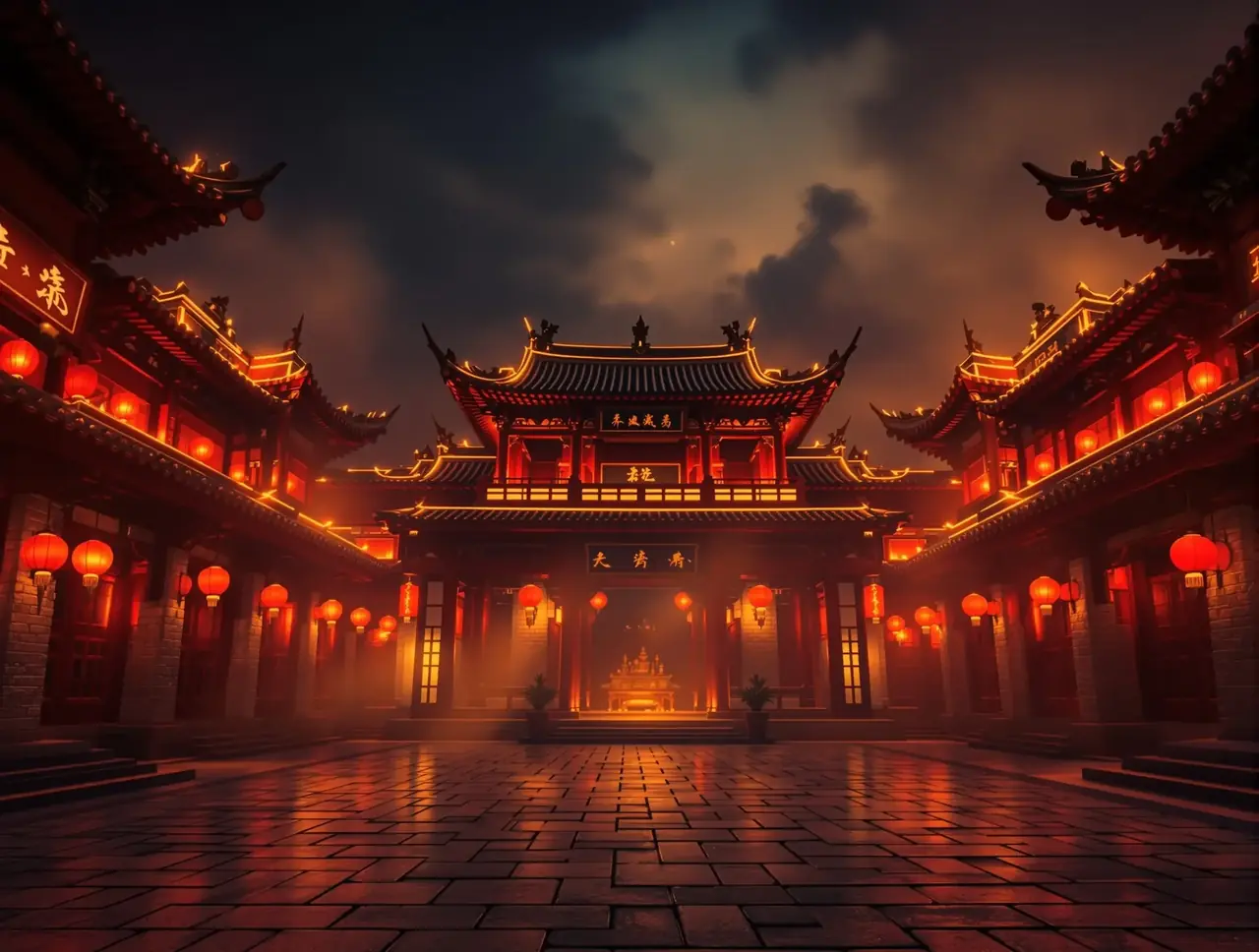 古装控必收剧单封面，暮色宫墙与灯笼
